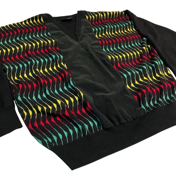 Vintage Tuscan Made in Italy Wool Sweater – Retro Colorblock Knit Pullover - Picture 2 of 5